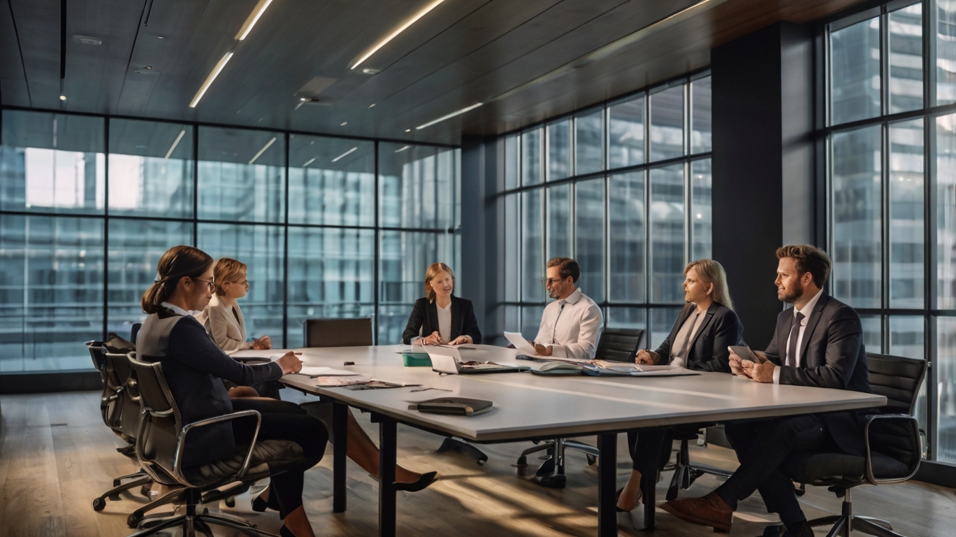 Professional audit team meeting